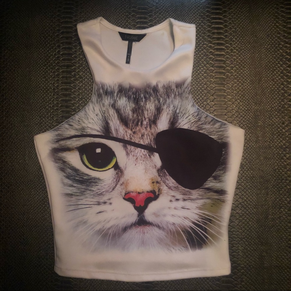 nollie cat pirate cropped halter top